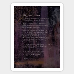 The Guest House by Rumi, Poetry Abstract Wall Art Sticker